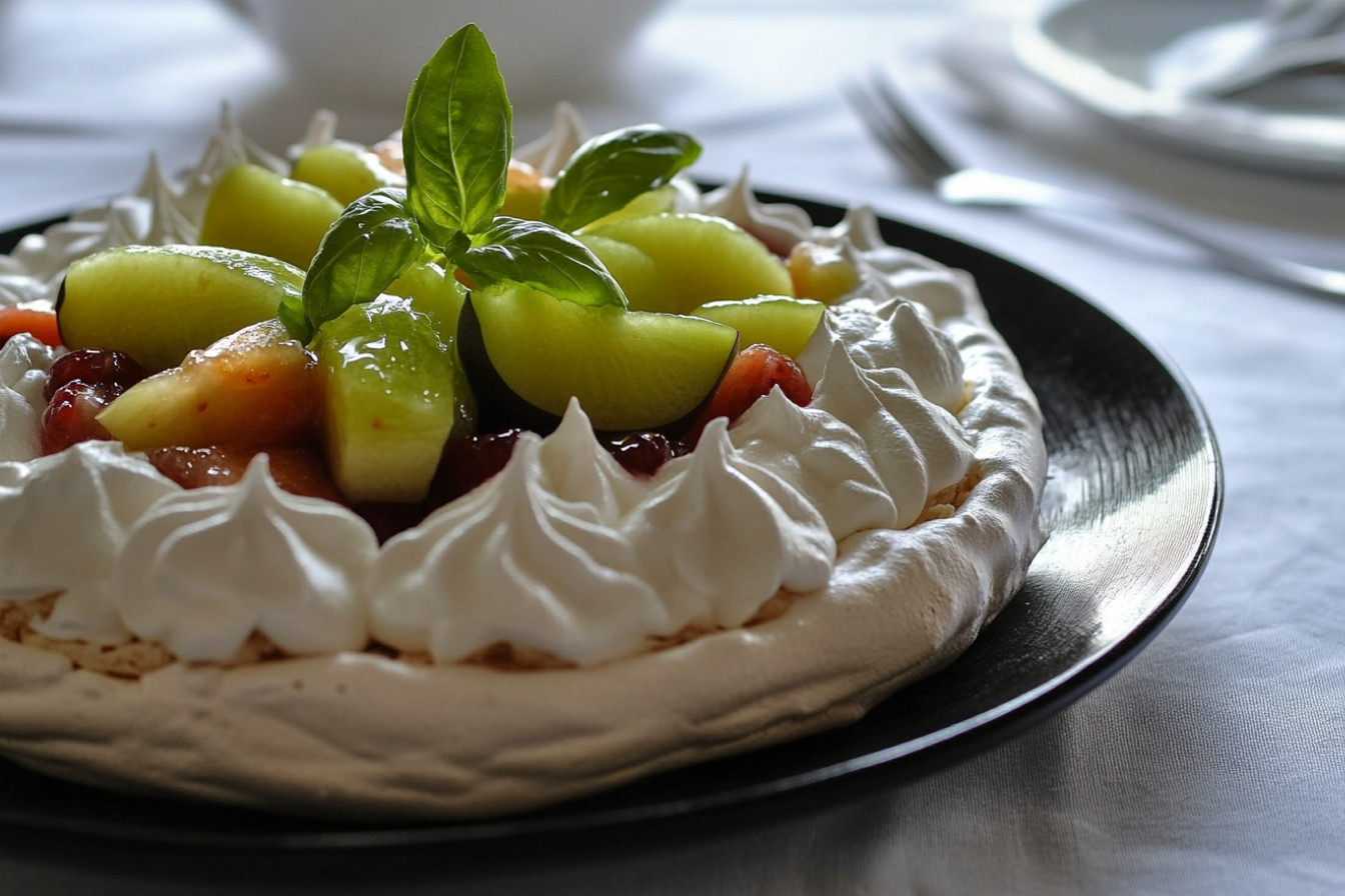 Tarte Pavlova aux fruits frais