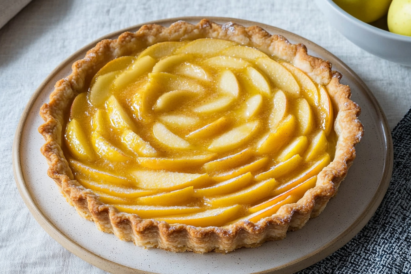 Tarte aux pommes et crème pâtissière