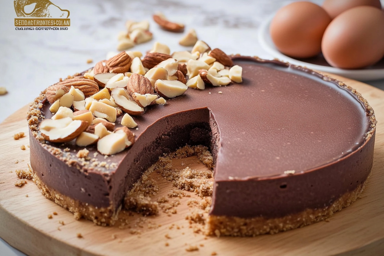 Tarte mousse chocolat noir fruits secs