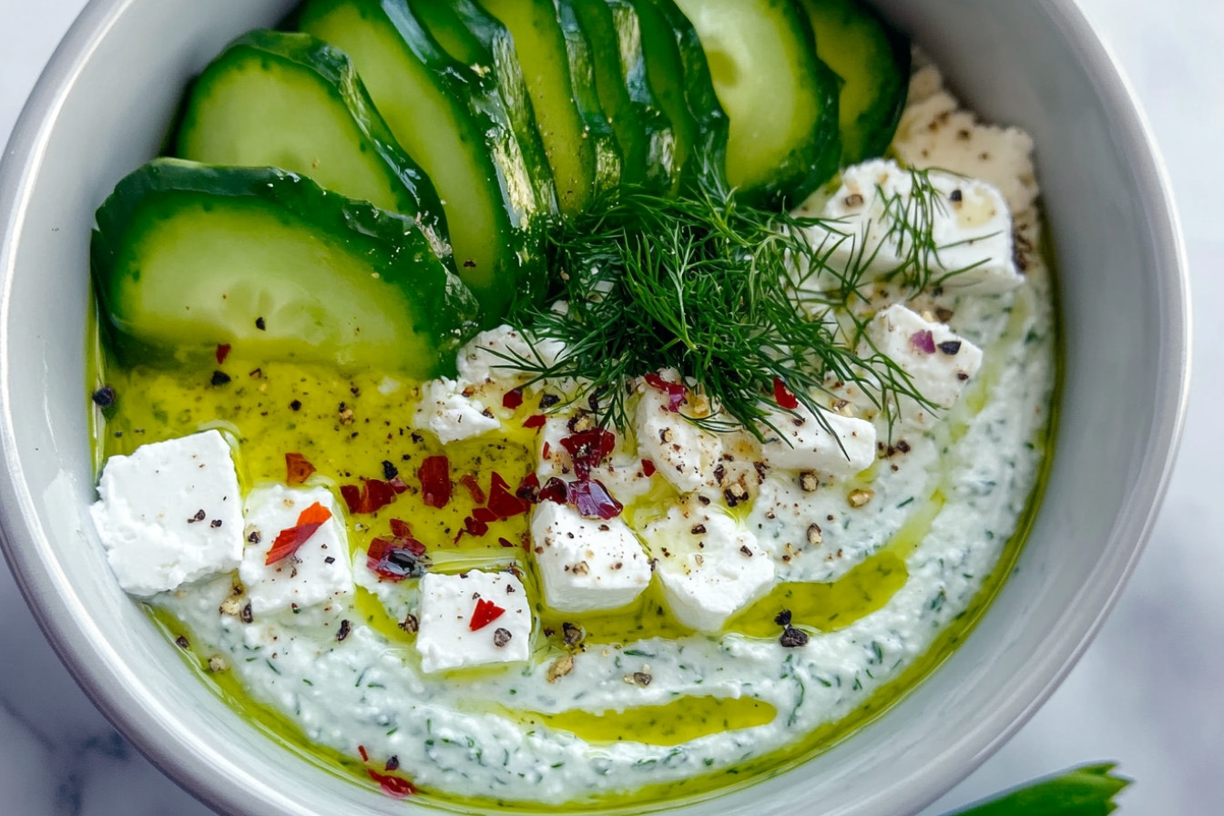 Tartinade de concombre au feta