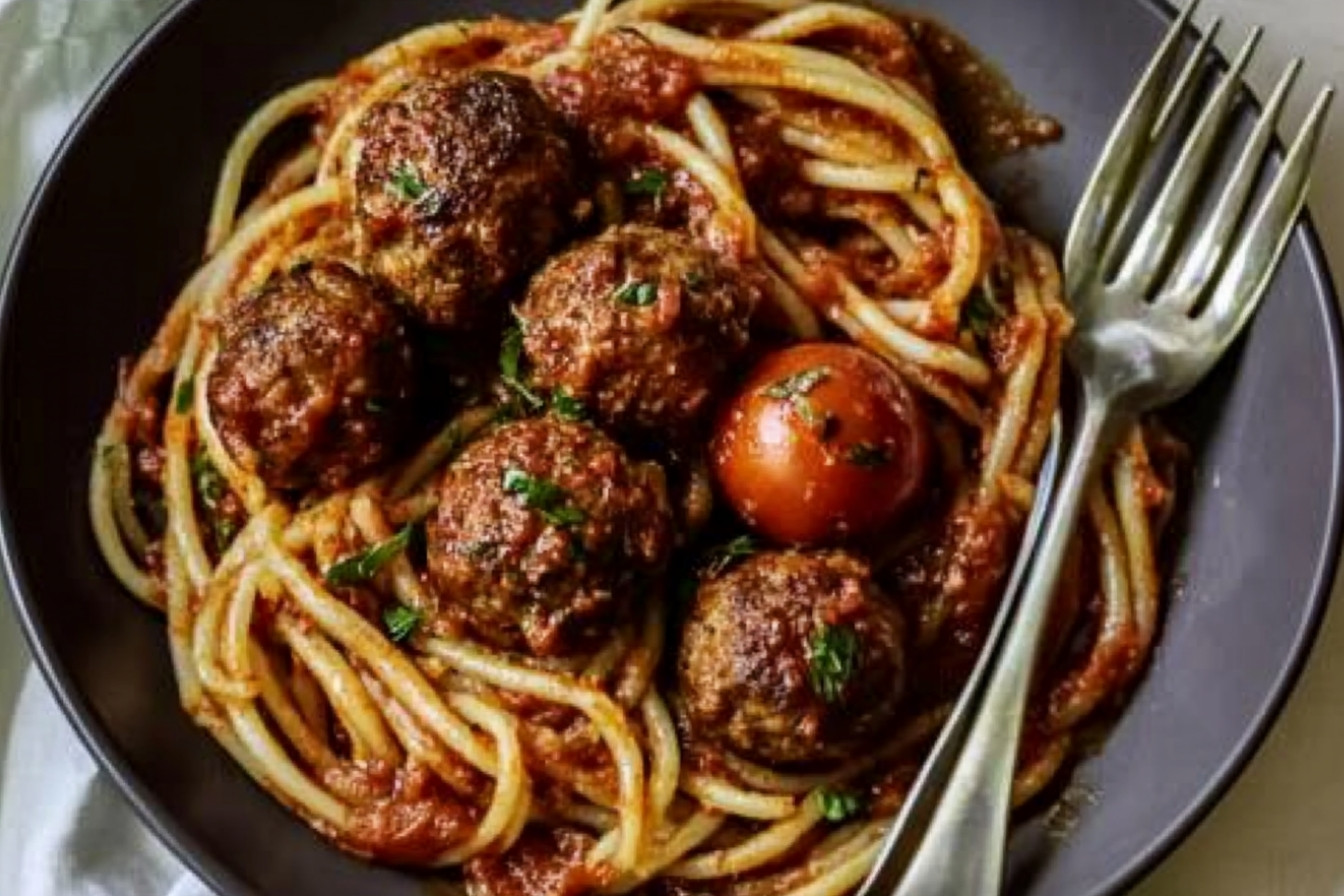Tomates cerises marinées avec boulettes