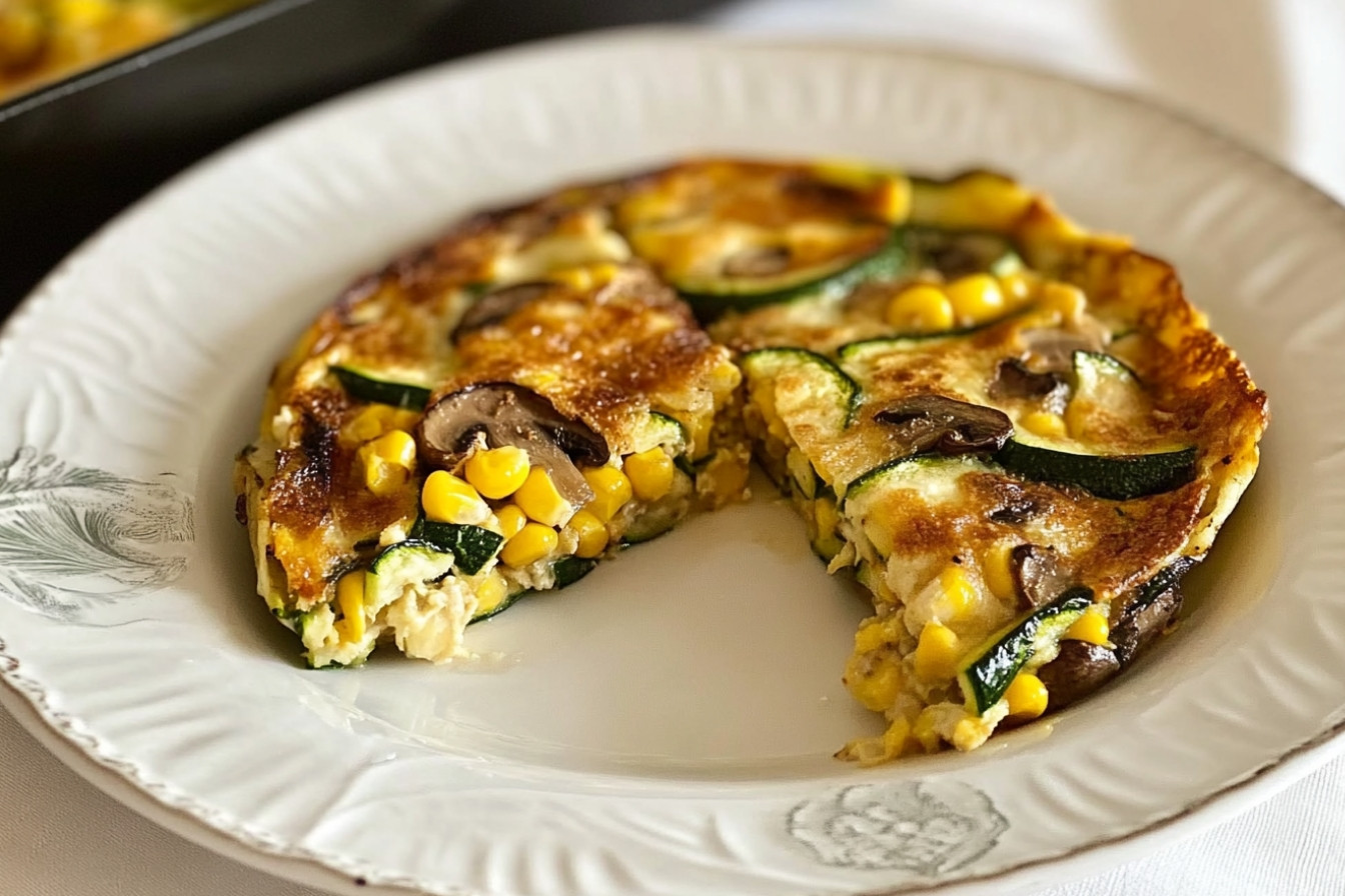 Tortilla de courgette et champignons