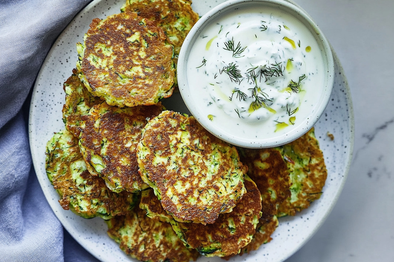 Tortitas de courgette et yaourt