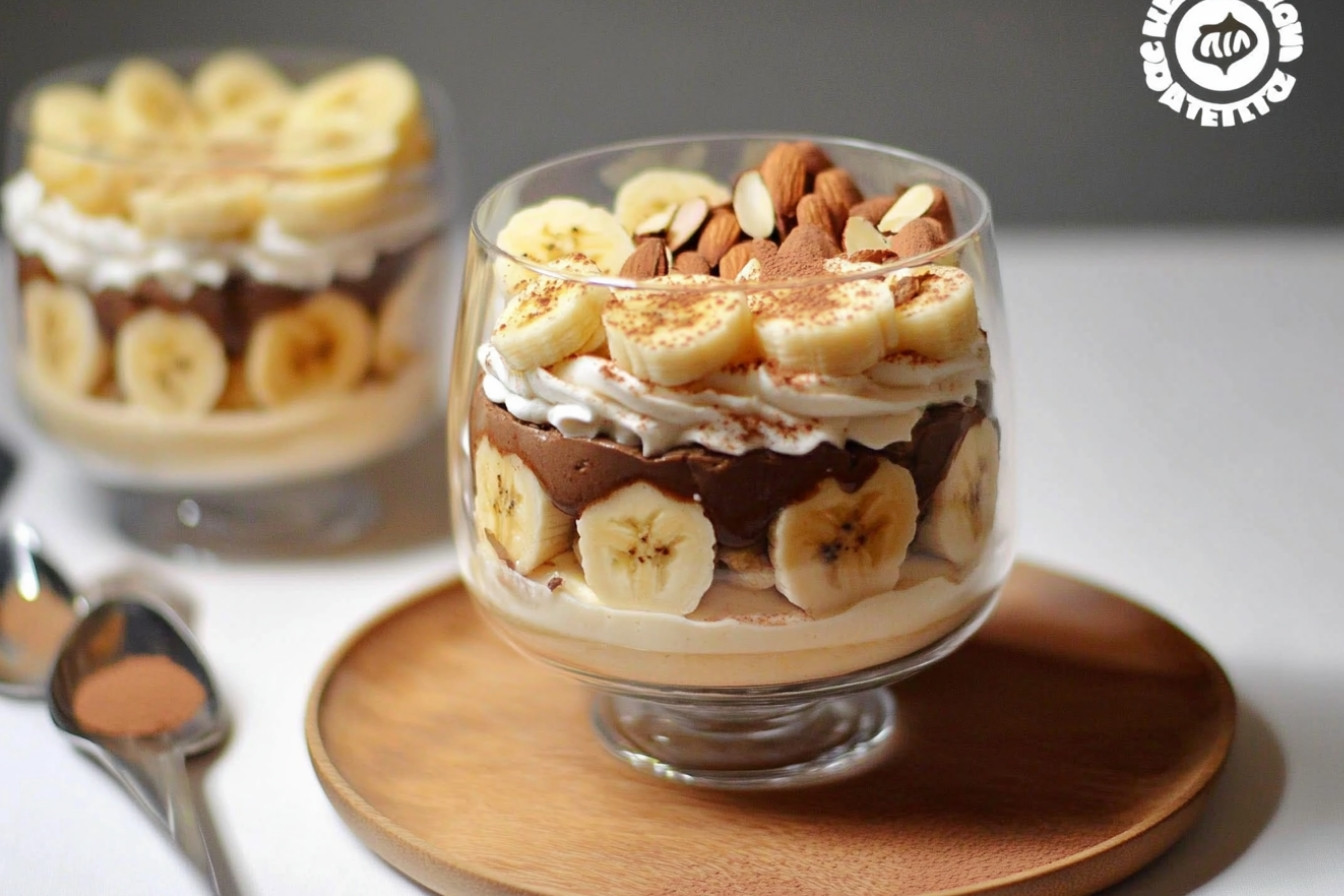 Trifle de banane et crème pâtissière