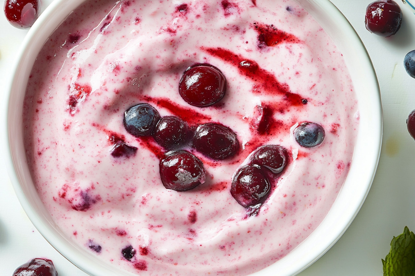 Yogourt aux bleuets et cerises