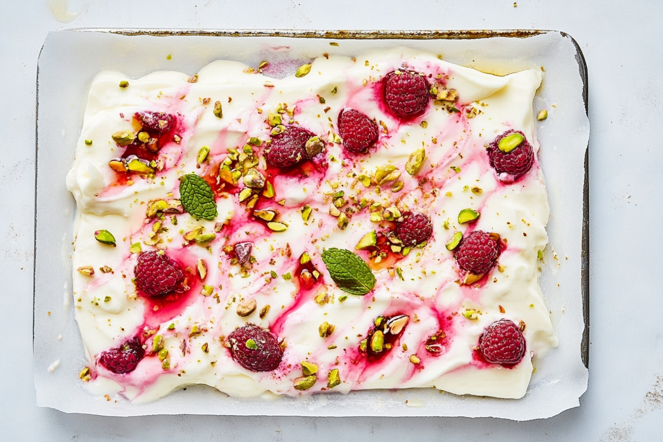 Yogourt grec pistache framboise